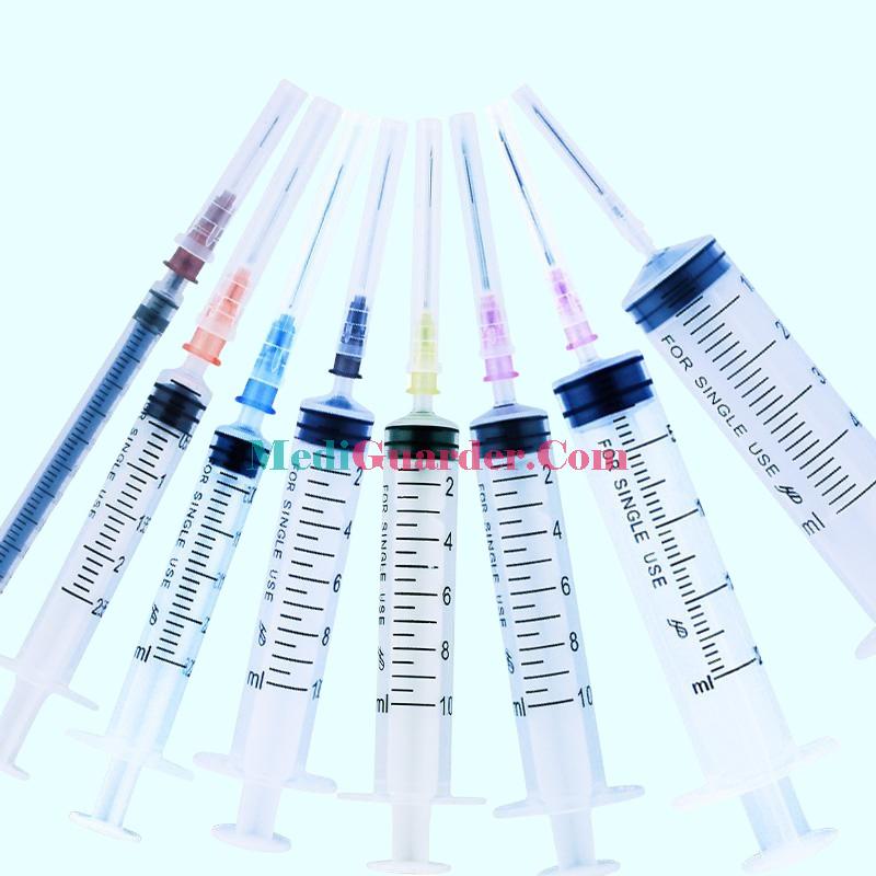 Disposable dispensing syringe, medical syringe with needle 1ML