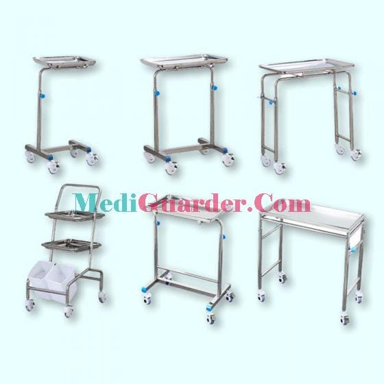Hospital Stainless Steel Tray Mobile Rolling Cart