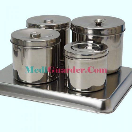 Medical 304 Stainless Steel Cotton Ball Jar, Ointment/Gauze Bucket for Medical Use